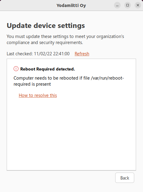 Intune_Linux_CustomComplianceCheck_RebootRequired_NotCompliant.png